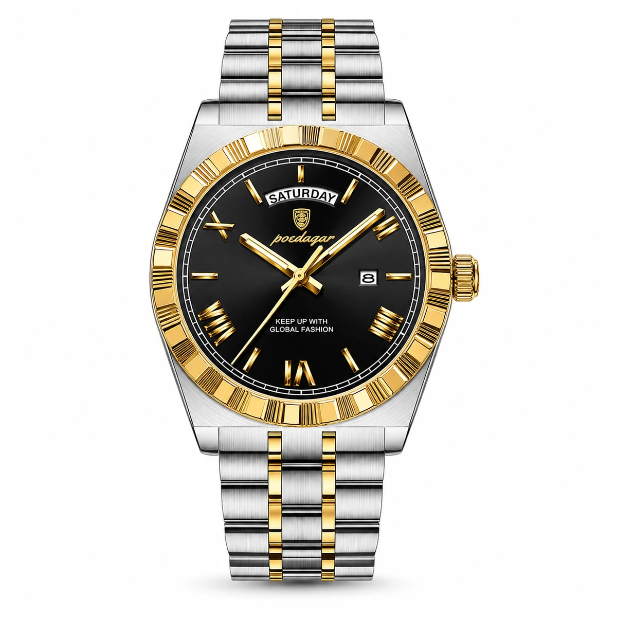 675B PLATEADO DORADO NEGRO